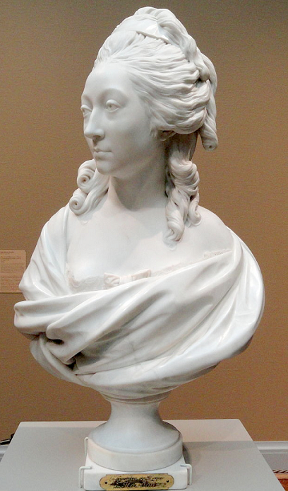 Anne-Marie-Louise-Jeanne Thomas de Domangeville -en 1780 peu aprs son mariage - par J.-A. Houdon